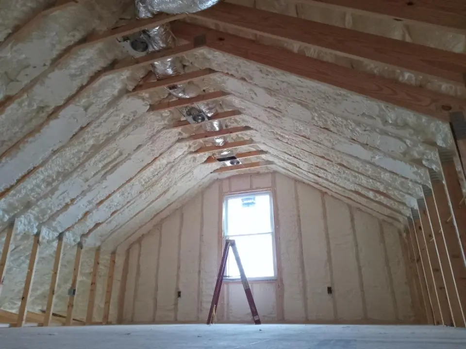 Spray foam roofing application for Crawl Space Insulation project in Mead Valley